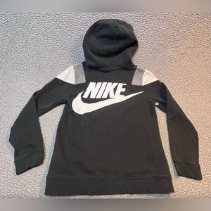 Nike Pullover Color Block Hoodie Boys Size Large Black And Gray With Pockets